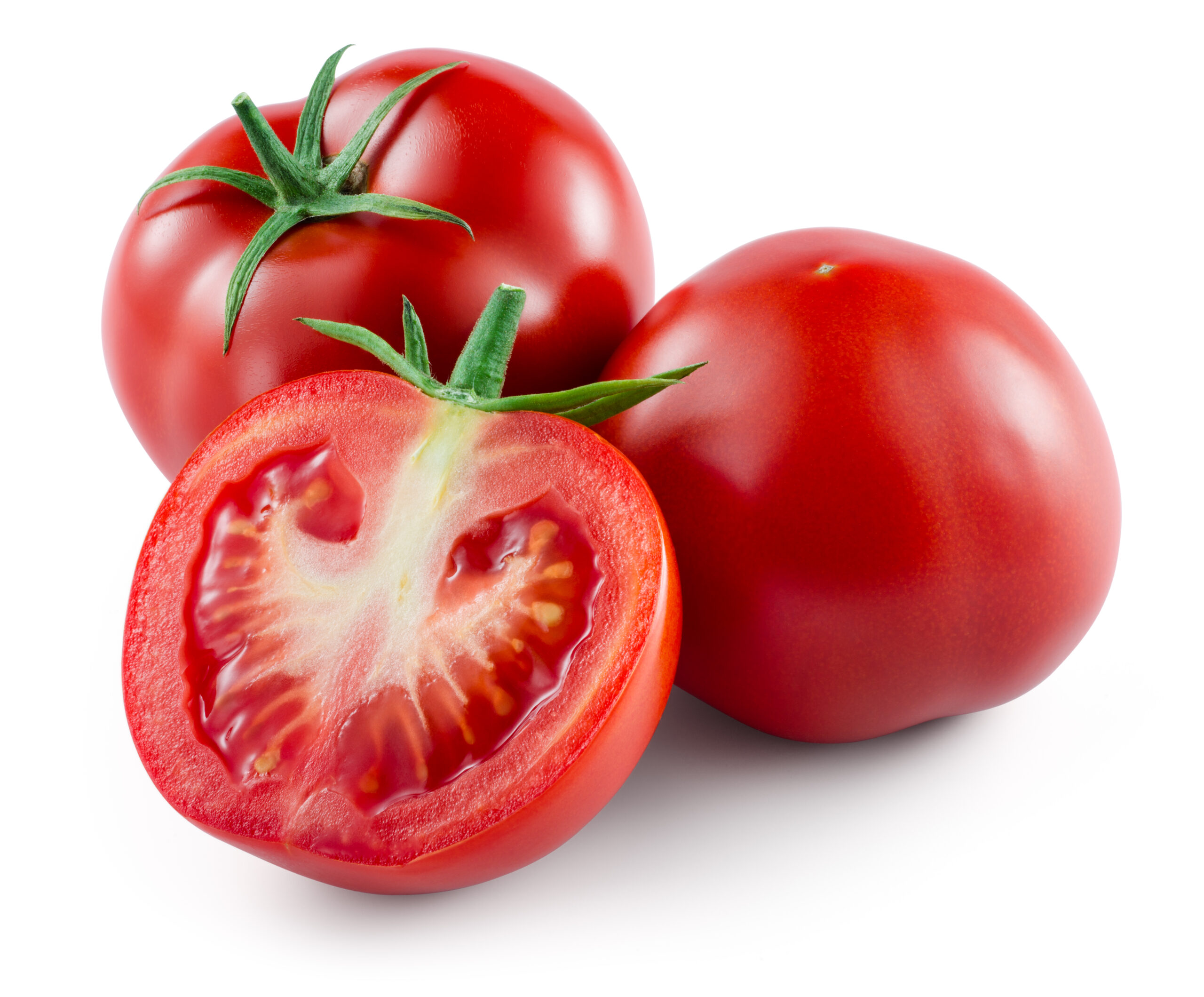 Tomato isolated on white. With clipping path.